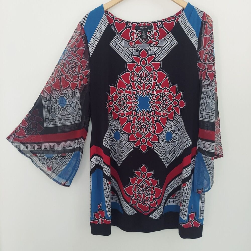 Style & Co. Tunic Top Size XL Kimono Sleeves Short Dress